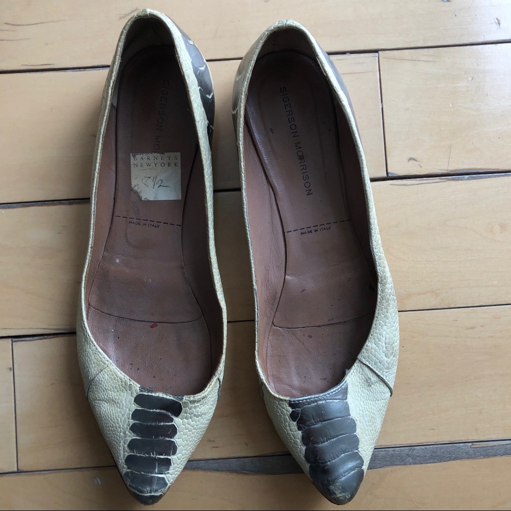 Sigerson Morrison Snakeskin Flats